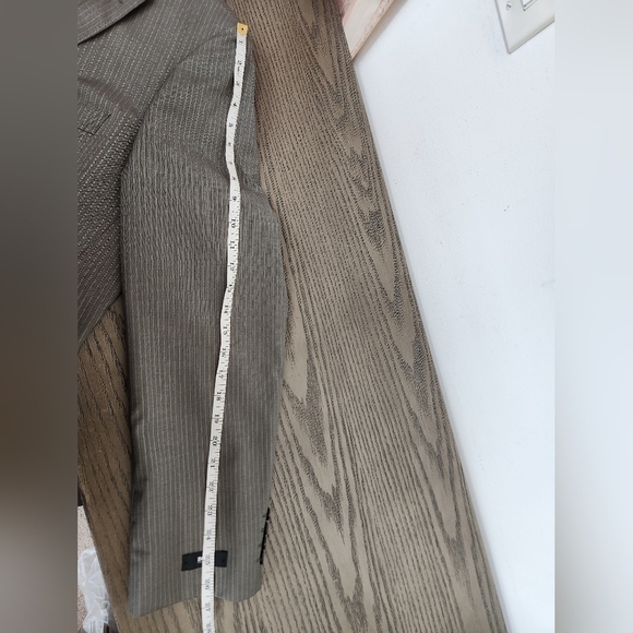 Hugo Boss Virgin Wool Blazer Mens 44L Light Brown Pinstripe Formal Workwear - Picture 13 of 13
